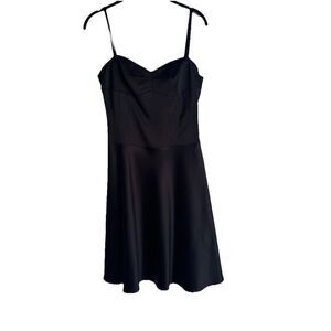 Laundry Women's Black Spaghetti Strap A Line Bustier Style Top Silky‎ Dress Sz 6